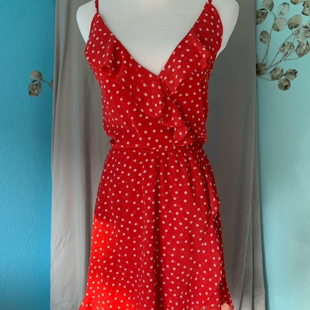 Red and White polka dot dress from H&M, size 2